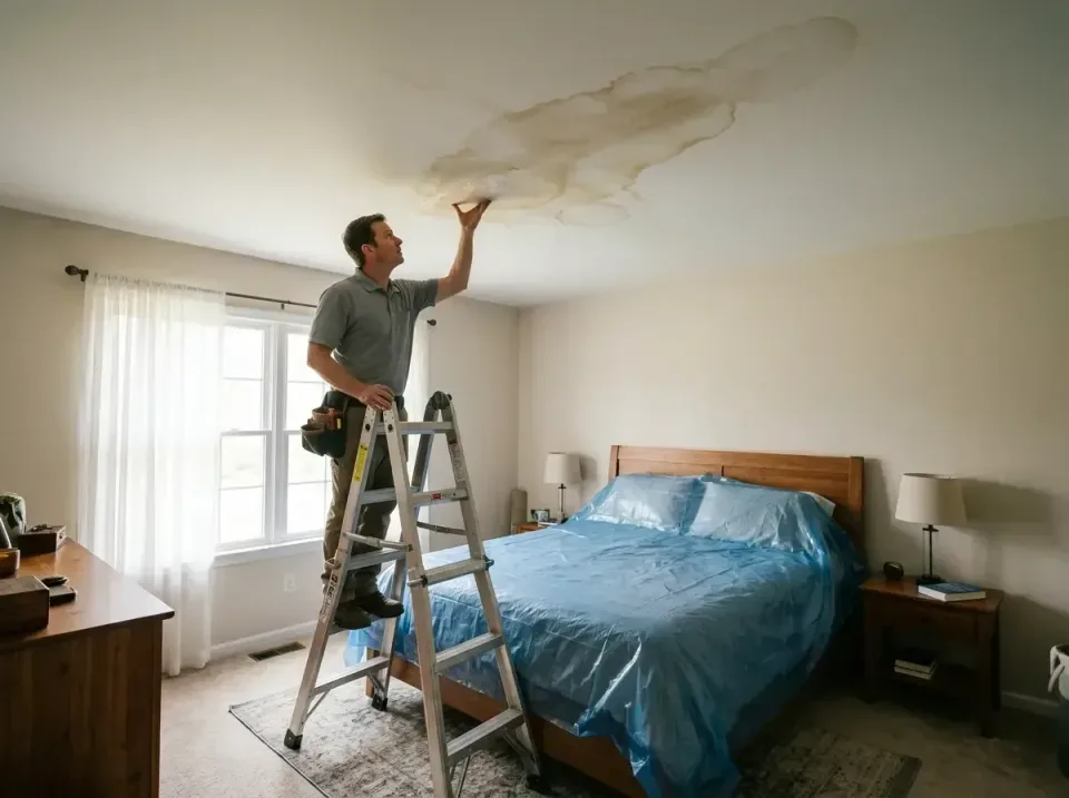 bedroom-ceiling-leak-assessmen-007 — finished craftsmanship, Emergency 24 Hour Ceiling Water Damage Repair in Dallas